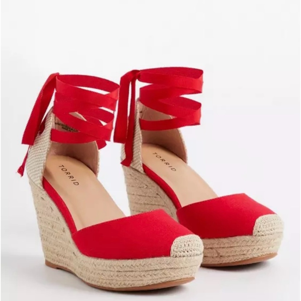Canvas Espadrille Platform Wedge (WW) Sz:10.5 WW /Torrid Red Espadrille Wedge